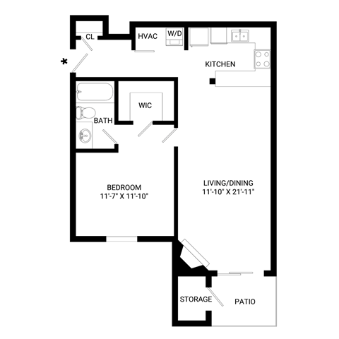 a floor plan of a two bedroom apartment with a loft